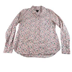 J Crew womens floral long sleeve 1/2 button up blouse. Size S. preppy, career